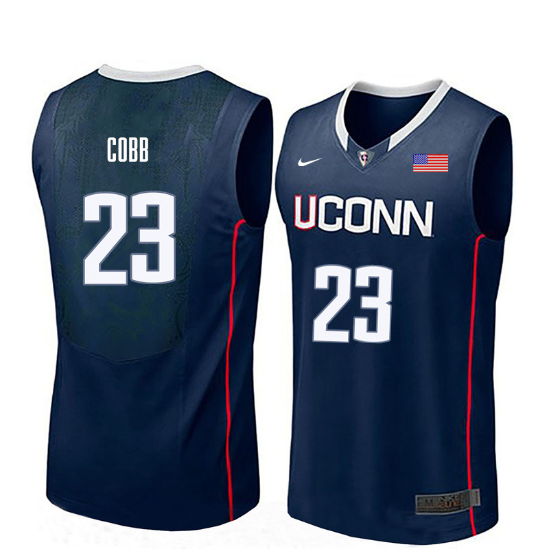 Men Uconn Huskies #23 Eric Cobb College Basketball Jerseys-Navy